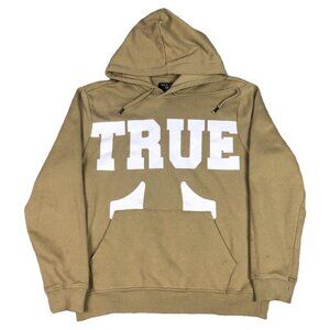 True Religion Spell‎ Out Logo Tan Sweatshirt Adult Size Large